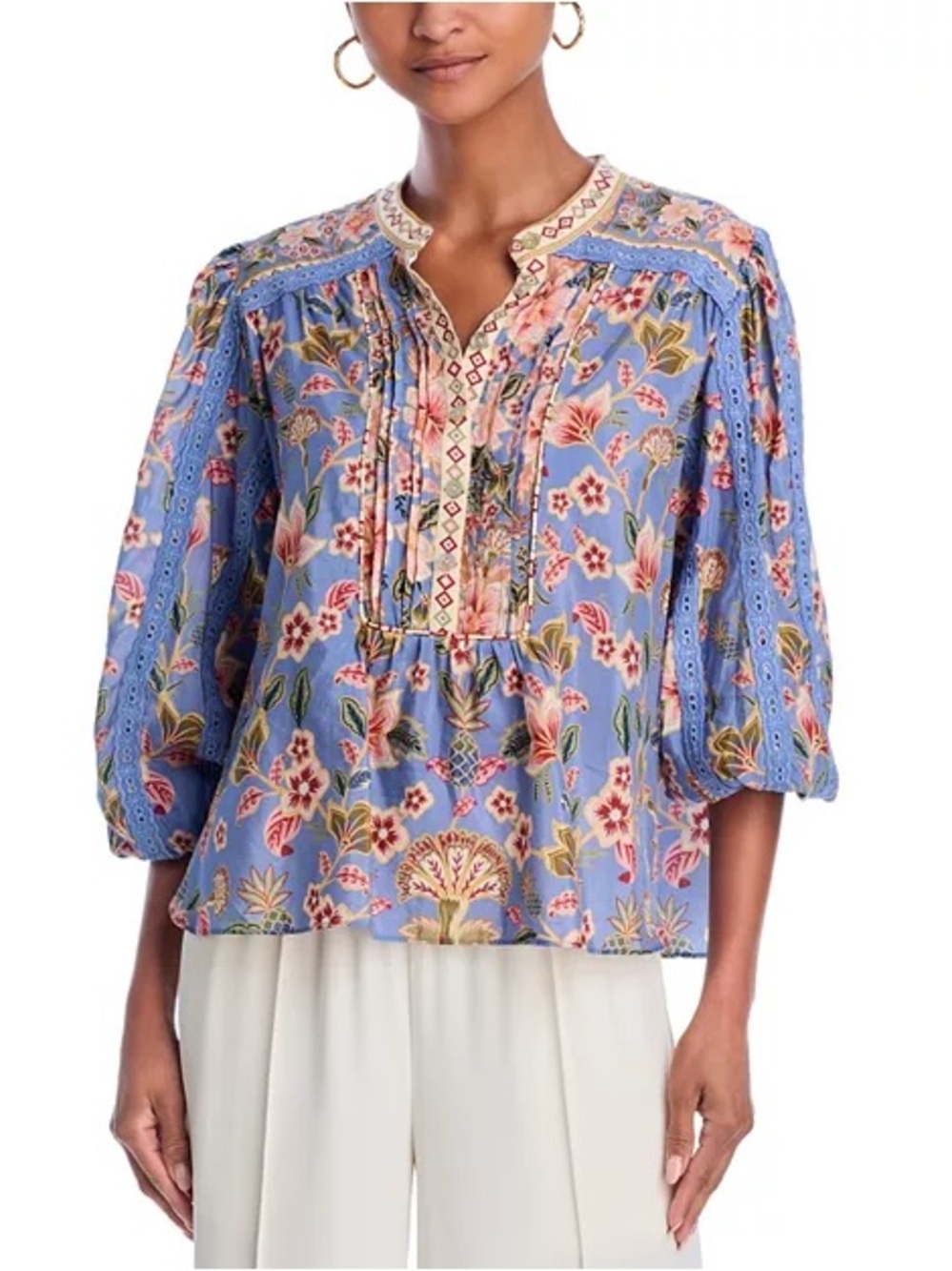 Farm Rio superbloom tapestry top